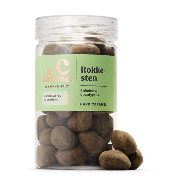 ROKKESTEN 195g - Hård salmiak/eucalyptus karamel