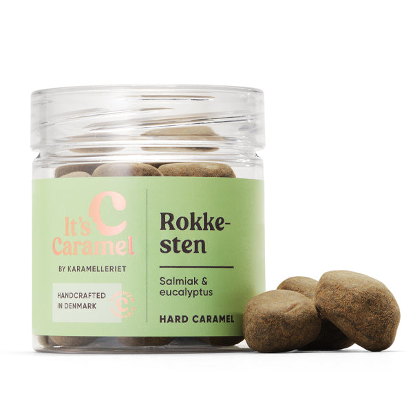 ROKKESTEN 90g - Hård salmiak/eucalyptus karamel